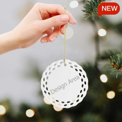 Round Ceramic Ornament (USA)