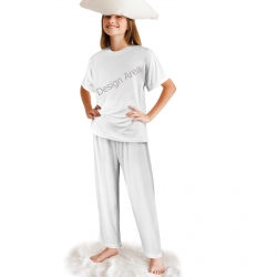 Big Girls' Crew Neck Pajama Set