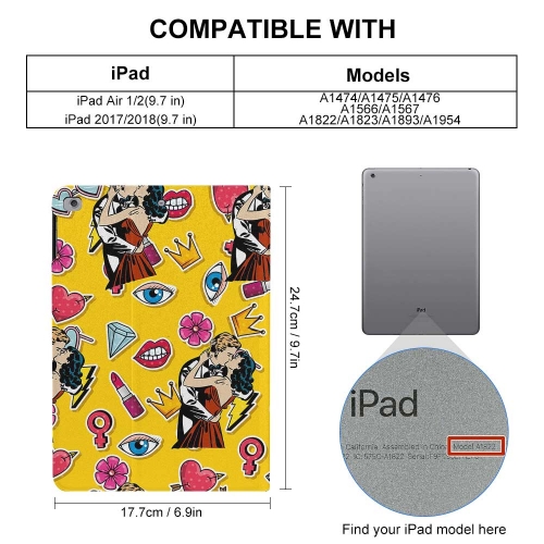 Protective Case for iPad 2017/2018/Air 1/Air 2 (9.7-inch)