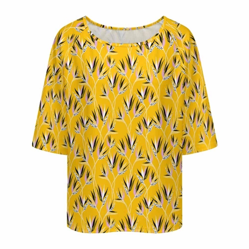 Women’s Loose Half-Sleeve Boat Neck T-Shirt