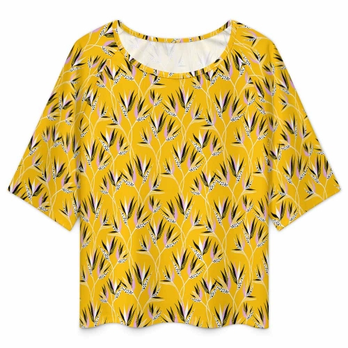 Women’s Loose Half-Sleeve Boat Neck T-Shirt