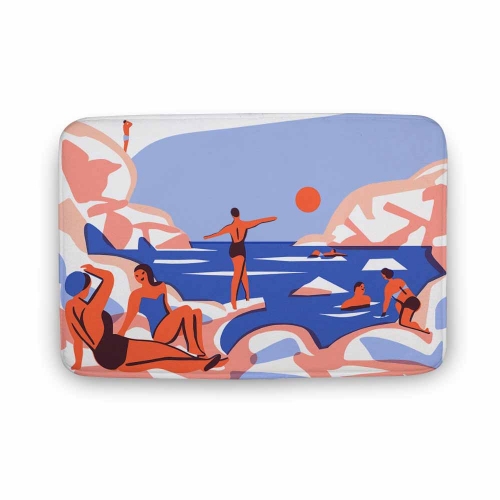 Coral Velvet Bath Rug 15.7"×23.6"
