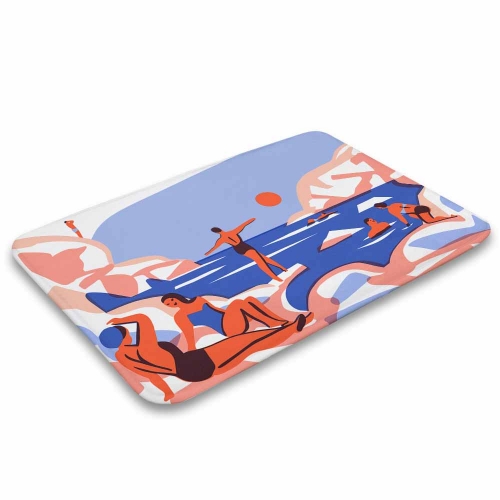 Coral Velvet Bath Rug 15.7"×23.6"