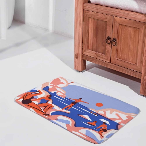 Coral Velvet Bath Rug 15.7"×23.6"