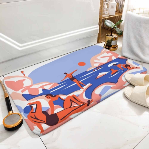 Coral Velvet Bath Rug 15.7"×23.6"