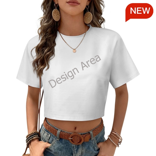 All Over Print Cropped Ralgan T-Shirt