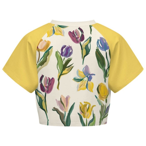 All Over Print Cropped Ralgan T-Shirt