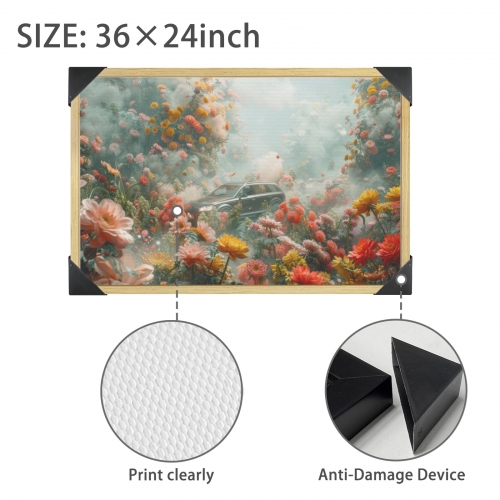 Natural Wood Framed Art Print 36×24inch