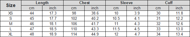 DOPE CUP 26 Crop Soccer Jersey size chart