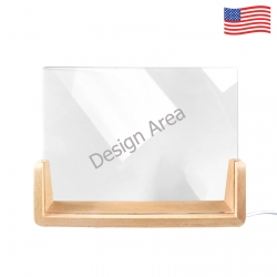 Acrylic Night Light 8"x6"(U-Shaped Beech Base)