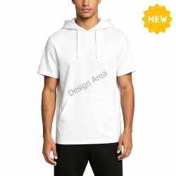 Men’s Short Sleeve Front Pocket Hoodie