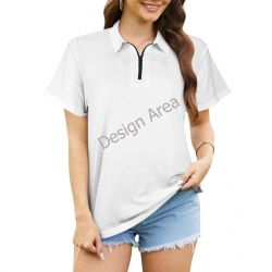 Women's Zipper Polo Shirt (Model T88)