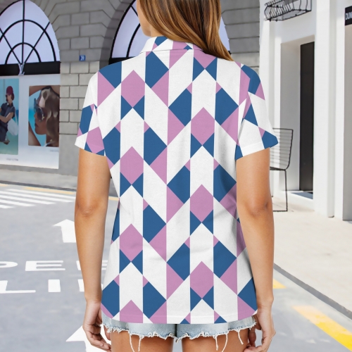 Women's Zipper Polo Shirt (Model T88)