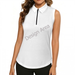 Women's Sleeveless Polo Shirt (Model T90)