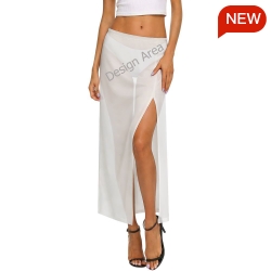 Transparent Mesh Slit Skirt