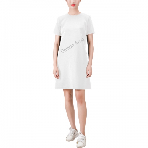 Short-Sleeve Round Neck A-Line Dress (Model D47)