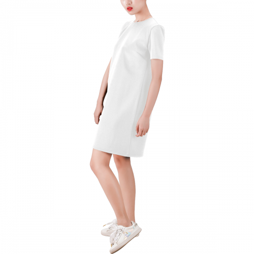 Short-Sleeve Round Neck A-Line Dress (Model D47)