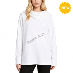 Women's V-Neck Drop Shoulder Long Sleeve Top