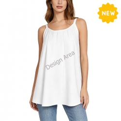 Women's Gathered Tank Top with Straps
