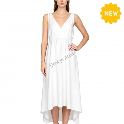Women's V-Neck Sleeveless High-Low Hem Dress