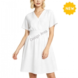 Women's V-Neck Short Sleeve Waist Dress