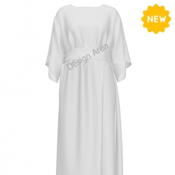 Women's Round Neck Half Sleeve Ruched Dress