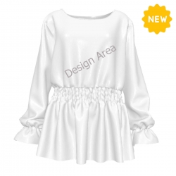 Women’s Round Neck Smocked Waist Long Sleeve Shirt