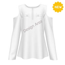 Women's Half Zip Cold Shoulder Top with Pockets