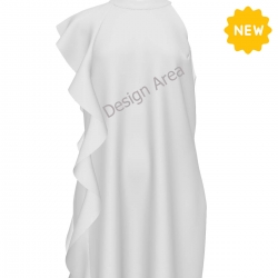 Women's Right-Side Ruffle Sleeve Dress