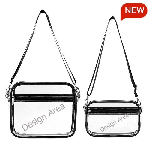 2-Piece Clear Satchel Bag Set