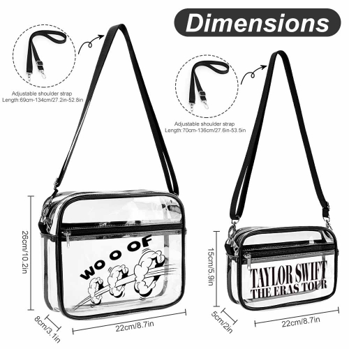 2-Piece Clear Satchel Bag Set