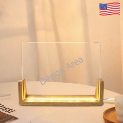 Acrylic Night Light 8"x6" (3 Color Temps Beech Base)