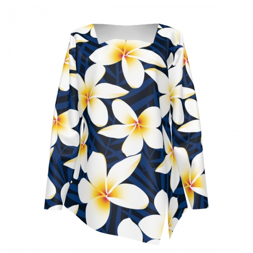 Women's Square Neck Top With Split Hem
