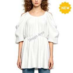 Women's Cold Shoulder Top with Elasticated Waist