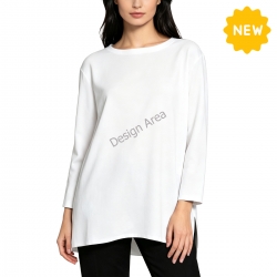 Women's Loose Crew Neck Side Split Top