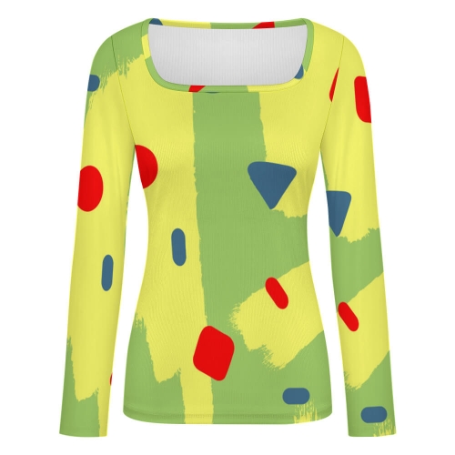 Women's Square Neck Long Sleeve Shirt