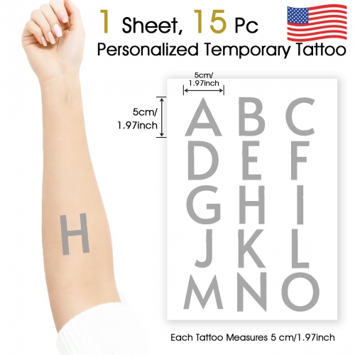 Personalized Temporary Tattoo (1 Sheet, 15 Separate Designs)