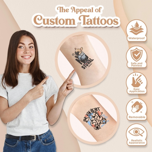 Personalized Temporary Tattoo (1 Sheet, 15 Separate Designs)