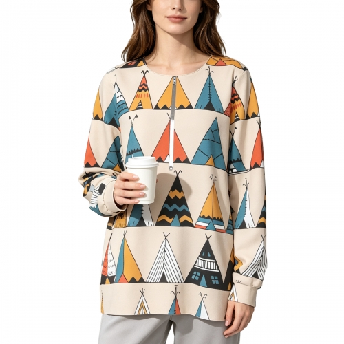 Women's Half Zip Long Sleeve Shirt