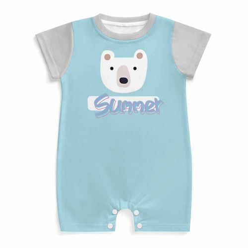 All Over Print Cotton Baby's Short Sleeve Romper