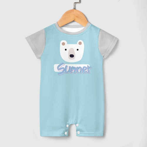 All Over Print Cotton Baby's Short Sleeve Romper