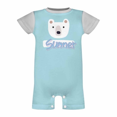 All Over Print Cotton Baby's Short Sleeve Romper