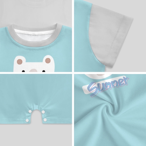 All Over Print Cotton Baby's Short Sleeve Romper