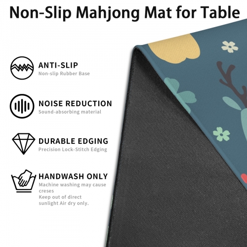 Stitched-Edge Mahjong Table Mat 33x33inch