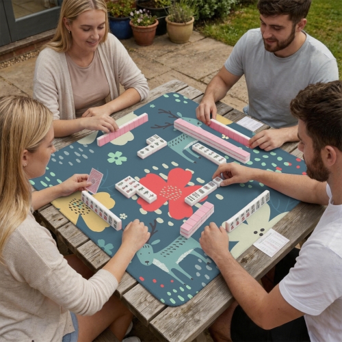 Stitched-Edge Mahjong Table Mat 33x33inch