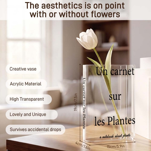 Acrylic Book Shaped Vase