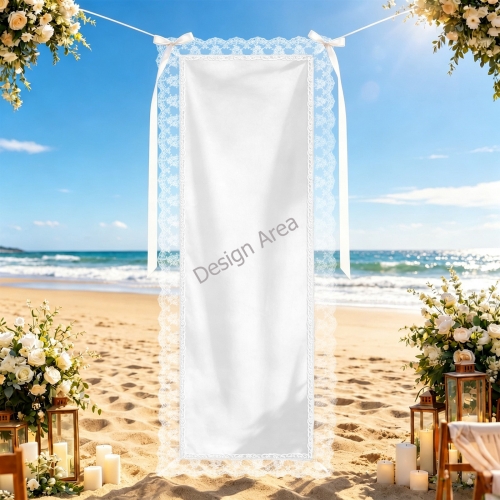 Peach Skin Tapestry with Lace Trim 20"x 63"