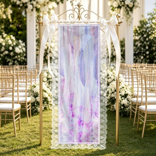 Peach Skin Tapestry with Lace Trim 20"x 63"