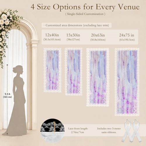 Peach Skin Tapestry with Lace Trim 20"x 63"