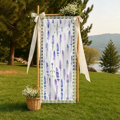 Peach Skin Tapestry with Lace Trim 24"x 75"